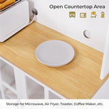 Yaheetech Kitchen Pantry Storage Cabinet with Hutch, 72'' Freestanding Buffet Cupboard with Large Countertop & Glass Doors & Adjustable Shelves, Yaheetech