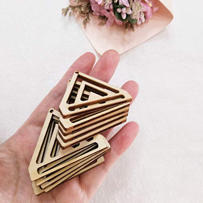 30PCS Chevron Triangle Earring Wood Findings,DIY Wood Blank Chevron Earring Hoops for Macrame (1.5") - WoodArtSupply