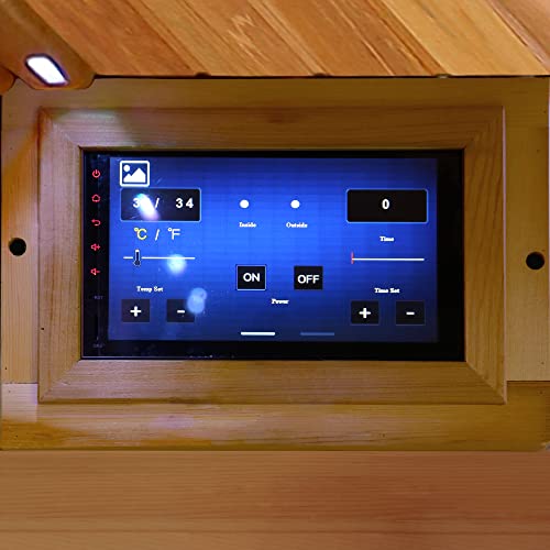 Radiant Saunas BSA1315 Cedar Elite 3-4 Person Infrared Sauna with 9 Carbon Heaters, Wood Blue Wave