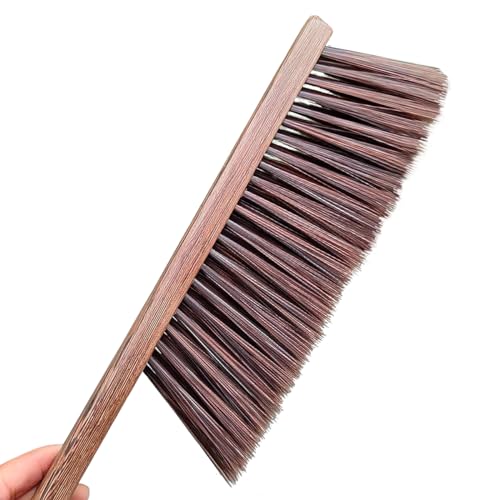 Hand Broom Brush,Natural Wooden Handle Soft Bristles Dusting Cleaning Brush,Light and Sturdy for Furniture,Bed,Car,Bench, Crevice Cleans Crojetry