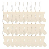 ARTIBETTER 50pcs Wooden Stocking Cutouts Unfinished Christmas Ornaments Hanging Pendant Christmas Stocking for DIY Crafts Decoration,Christmas Tree ARTIBETTER