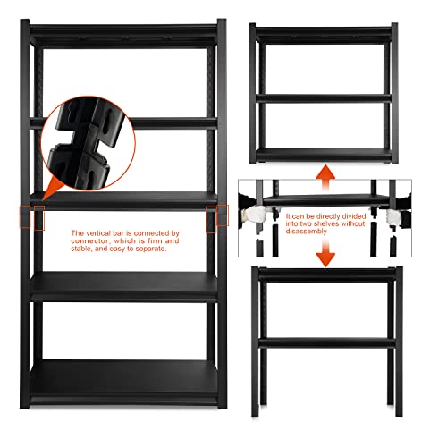 PACHIRA E-Commerce Metal Storage Shelves - 5 Tier Heavy Duty Garage Shelving Adjustable Rack Shelves Organization Multipurpose Shelf 32.3" Wx16.5 - WoodArtSupply