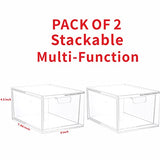 2 Pack Clear Makeup Organizer for Vanity Stackable Acrylic Cosmetic Display Case For Bathroom Under Cabinet Organizers And Storage Drawer For Make up Cq acrylic