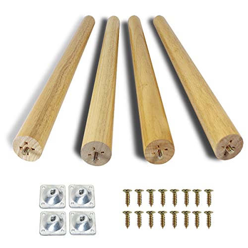 Sopicoz Table Legs 16 inch Wood Furniture Legs for Coffee Table End Table Mid-Century Modern DIY Furniture Tapered Natural Threaded M8 Hanger Bolts Sopicoz