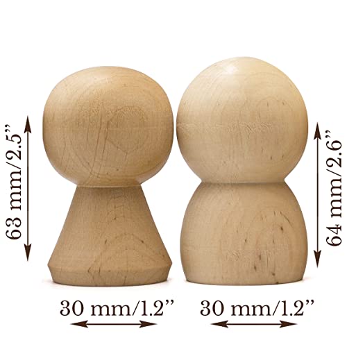 Wooden Peg Dolls Unfinished Set of 8 pcs - Wooden Dolls Peg People Family - Wooden Pegs Male and Female - Wooden Peg Family - Wooden Doll Body for AEVVV
