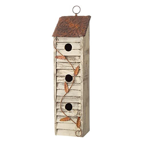 Glitzhome Wooden Three-Tier Hanging Distressed Garden Bird Houses for Outside 18" H glitzhome
