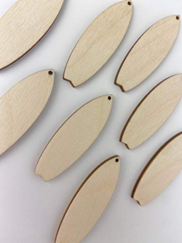 ALL SIZES BULK (12pc to 48pc) Unfinished Wood Laser Cutout Solid Surf Board Surfboard Dangle Earring Jewelry Blanks Shape Crafts Made in Texas - WoodArtSupply