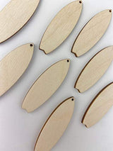 ALL SIZES BULK (12pc to 48pc) Unfinished Wood Laser Cutout Solid Surf Board Surfboard Dangle Earring Jewelry Blanks Shape Crafts Made in Texas Texan Wood Crafts