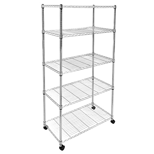 YSSOA 5-Tier Heavy Duty Storage Shelving Unit,Chrome,35L x 18W x 70H inch - WoodArtSupply