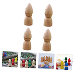 VILLCASE 4pcs Puppet Toys DIY Painting Doll peg Doll kit Family peg Doll Unfinished Doll Toy Unfinished People Wood Rounds Kids playset Home DIY VILLCASE