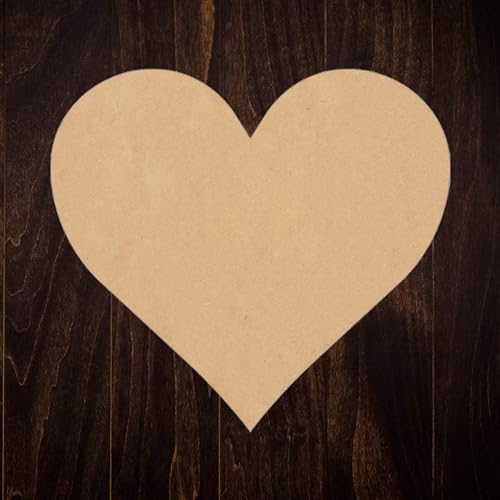 Wooden Valentine Heart 7 Inch Shape, Unfinished Wood Love Heart Craft Cutout, Blank Door Hanger NEXTCraft