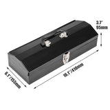 Torin ATB102B 16" Hip Roof Style Portable Steel Tool Box with Metal Latch Closure, Black Torin