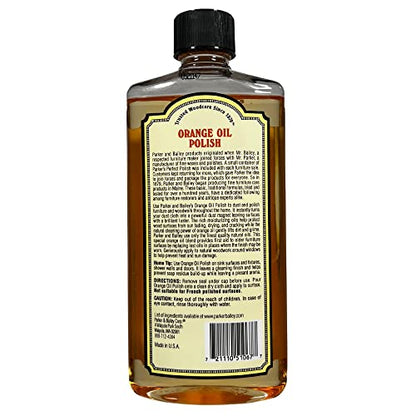 PARKER & BAILEY ORANGE OIL POLISH - Natural Orange Scented Wood Cleaner & Furniture Polish, Cleans, Renews, Restores & Rejuvenates Wood Surfaces, - WoodArtSupply