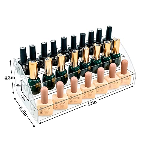 MineSign Nail Polish Holder Organizer Clear Acrylic Nail Polish Tray Fingernail Polish Display case 3 layers Essential Oils Holder Makeup Organizer MineSign