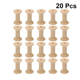 VILLCASE 60 Pcs Empty Thread Spools Wooden Thread Spools Glass Holder Yarn Kit Weaving Kit Thread Stand Thread Spools Empty Wood Spools Wire VILLCASE