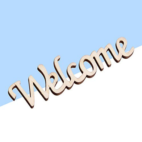 BESPORTBLE Word Welcome Cutout Unfinished Wood Welcome Sign Front Door Plaque Hanger Decor For Home Farmhouse BESPORTBLE
