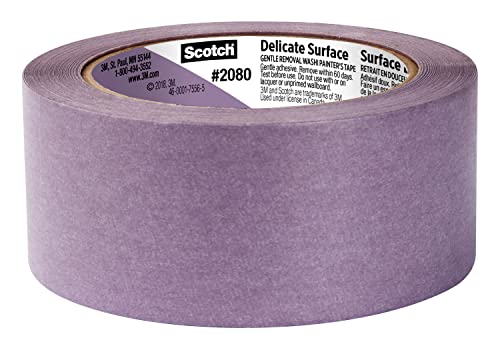 Scotch Delicate Surfaces Painters Tape, 1.88 in x 60 yd, Damage-Free Painting Prep, Protect Delicate Surfaces, UV & Sunlight Resistant, Solvent-Free