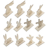 FUNOMOCYA 12 Sets DIY Rabbit Wood Decor Dining Room Table Decor Spring Decor Wooden Embellishments Craft Unfinished Wood Bunny Cutout Unfinished Wood FUNOMOCYA