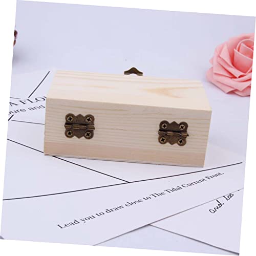 VOSAREA Box Box Wooden Box Jewelry Storage Retro Jewelry Case Craft Storage Desk Topper Table Wood Jewelry Case Jewelry Organizer Tray Unfinished VOSAREA