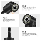 CIGOTU Right Angle Drill Adaptor,4-in-1 Impact Drill Bit Extension,360° Rotatable 1/4 3/8 1/2" Impact Grade Socket Adapter Set,105 Degree Angle CIGOTU