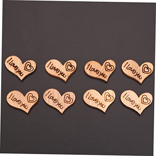 Yardenfun 200pcs Heart Shaped Wood Chips Wooden Embellishments Wood Heart Guest Book Heart Charm Unfinished Wooden Heart Cutouts Wood Discs for - WoodArtSupply