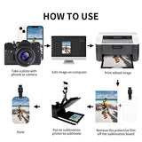 10pcs Sublimation Blanks Luggage Tags with Strap, White Blank Backpack Travel Bag Baggage Tags Double Sided MDF Rectangle Name ID Card Label Tag WACAR