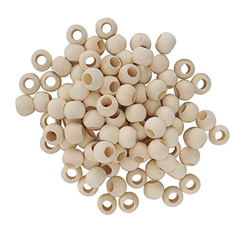 HERCHR 100Pcs Wooden Beads, Round Hole Unfinished Wood Beads for Crafts, Jewelry Making, DIY Crafting 20mm HERCHR