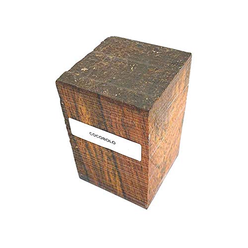 Exotic Wood Bottle Stopper Blanks for Woodturning, Suitable Woodturning Blanks Measuring 2" X 2" X 3" Inches (5, Cocobolo) Exotic Wood Zone