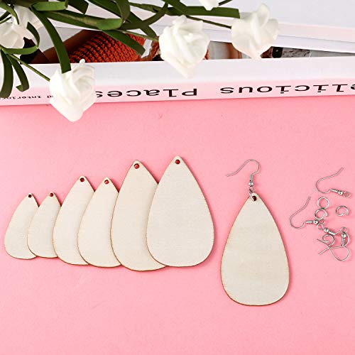 Hicarer 197 Pieces Wooden Dangle Earring Making Kit, Including 48 Pieces  Wooden DIY Pendants 100 Pieces Jump Rings and 49 Pieces Earring Hooks for  DIY