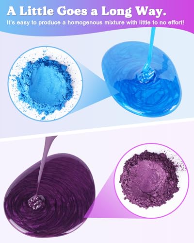 LET'S RESIN 36 Colors Mica Powder, Mica Pigment Powder for Epoxy Resin/UV Resin, Natural Colorant Dye for Soap/Candle Making, Lip Gloss,Nail Polish, - WoodArtSupply