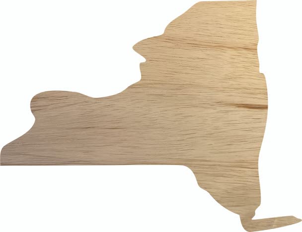 New York Wooden State 3" Cutout, Unfinished Real Wood State Shape, Craft NEXTCraft