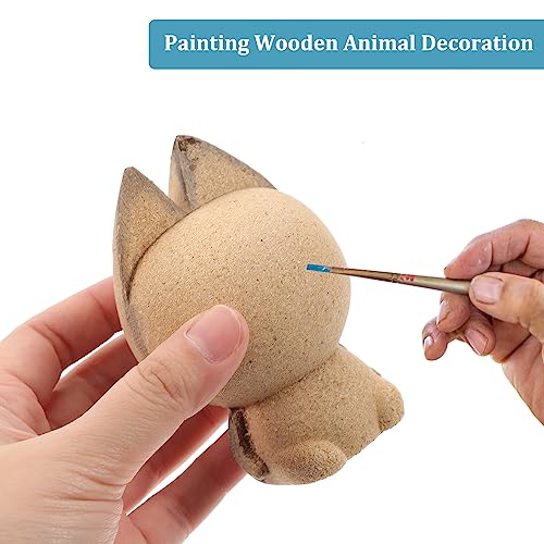 HEALLILY Unfinished Wood Cat Unfinished Wooden Cat Figurines Statues to Paint Wood Tabletop Decorations Ornaments 1 Unpainted Wood Toy - WoodArtSupply