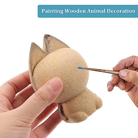 HEALLILY Unfinished Wood Cat Unfinished Wooden Cat Figurines Statues to Paint Wood Tabletop Decorations Ornaments 1 Unpainted Wood Toy HEALLILY