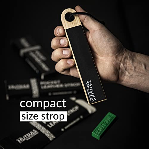 Hutsuls Pocket Knife Strop Kit - Get Razor-Sharp Edges with Pocket Leather Strop for Knife Sharpening, Easy to Use Knife Stropping Kit with Stropping Hutsuls