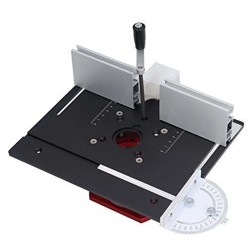 Router Lift with Top Plate, Aluminum Alloy, Universal Type for Woodworking Slotting Trimming Chamfering Table Top (Black) VBESTLIFE