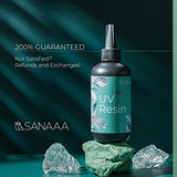 UV Resin 200g/7oz One Minute Fast Curing Clear Hard Type for Polymer Clay Seal, Tumbler, Pen, DIY Earring Pendant Jewelry Making SANAAA