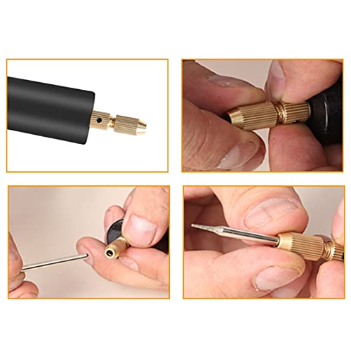 Mini Electric Hand Drill, DC 5V Portable Mini Electric Hand Drill Tool Small Electric Drills Handheld Micro USB Drill with 3pc Bits, 0.7-1.3mm Collet Estink