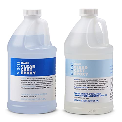 Alumilite Amazing Clear Cast [0.5 gal A + 0.5 gal B(1 Gallon) 2 Part Liquid Kit] High-Gloss Plastic Finish | Multi-Purpose Epoxy Resin for Casting & Alumilite