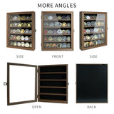 DecoWoodo Military Challenge Coin Display Case with HD Glass Door- 5 Rows Medal Display Case Cabinet Rack Shadow Box with Removable 2 Grooves Shelves DecoWoodo