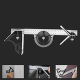 Stainless steel t square ruler Adjustable sliding combination Square Square Ruler & Protractor Level Measure Measuring Set 4-Piece 12" 4R Combination Lurui