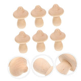 Yardwe 10pcs Wooden Mushroom Unfinished Wooden Peg Doll Micro Landscape Accessories Wood Carved Mushrooms Garden Wooden Mini Wood Mushrooms Mini Yardwe