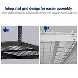 FLEXIMOUNTS 2-Piece Overhead Garage Storage Rack Set w/Hooks Adjustable Ceiling Storage Racks, 96" Length x 48" Width x 40" Height, 2 Sets, Black FLEXIMOUNTS