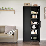 Prepac Elite Tall Black Storage Cabinet with 5 Shelves - Functional and Stylish Design Prepac