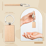 20 Pieces Blank Wooden Key Chain, Rectangle Wood Blanks for Key Chains, Wood Engraving Blanks for DIY Gift Crafts fuceury