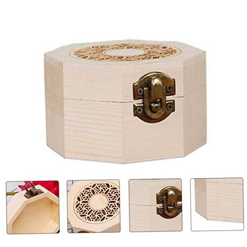 Zerodeko 3 Pcs Gift Box Earring Organizer for Women Wood Tea Storage Case Unfinished Wood Ring Chest for Tea Bag Wood Trinket Cube Tea Cake Brick Zerodeko