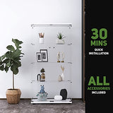 Beauty4U Elegant White Glass Display Cabinet with 4 Shelves and 2 Doors Beauty4U