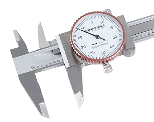 Accusize Industrial Tools 0-4 inch by 0.001 inch Precision Dial Caliper, Stainless Steel, in Fitted Box, P920-S214 - WoodArtSupply