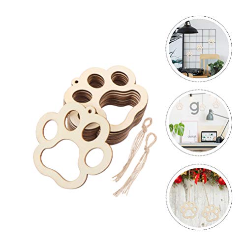 Healifty 30pcs Bear Printed Wood Chip Pendant Unfinished Wood Slices Bear Wood Cutout Unfinished Bookmark Bear Shape Gift Blank Bookmarks Wooden Healifty