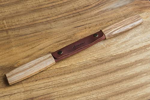 BeaverCraft DK2s Draw Knife with Leather Sheath Woodworking Tool 4.3" Drawknife Wood Carving Tools Wood Draw Knife Woodworking Whittling Tools BeaverCraft