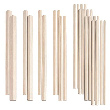 OLYCRAFT 26Pcs Triangle Wood Sticks 5 Sizes Unfinished Wooden Strips Triangle Dowels Strips Wooden Triangle Dowel Rod Natural Wood Triangle Sticks OLYCRAFT